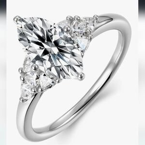 White Gold and Moissanite